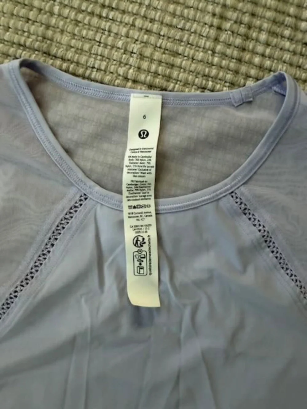 Lululemon Sculpt Tank Lavender Frost, Size 6